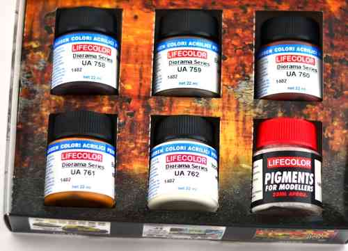 Lifecolor "Burned" - Farbset mit 6 Farben / Pigmenten