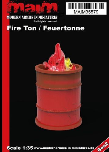 Feuertonne / Lagerfeuer (Bausatz, unbemalt - 3D Druck)